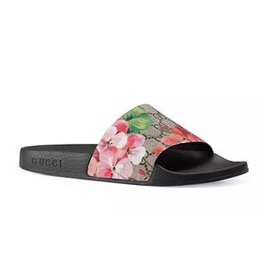 GUCCI - Pink GG Blooms Supreme Floral Slides - Size 7